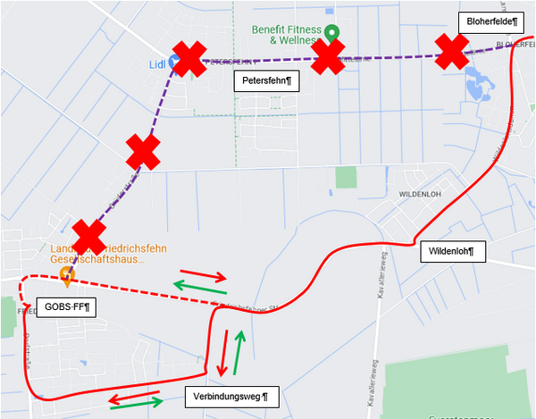 Schaubild Vollsperrung Petersfehn