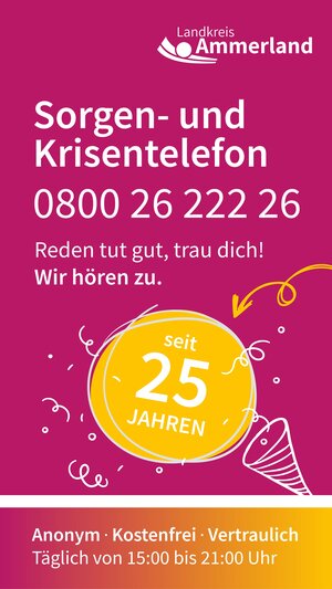 Sorgen- und Kriesentelefon mit Hinweisen
