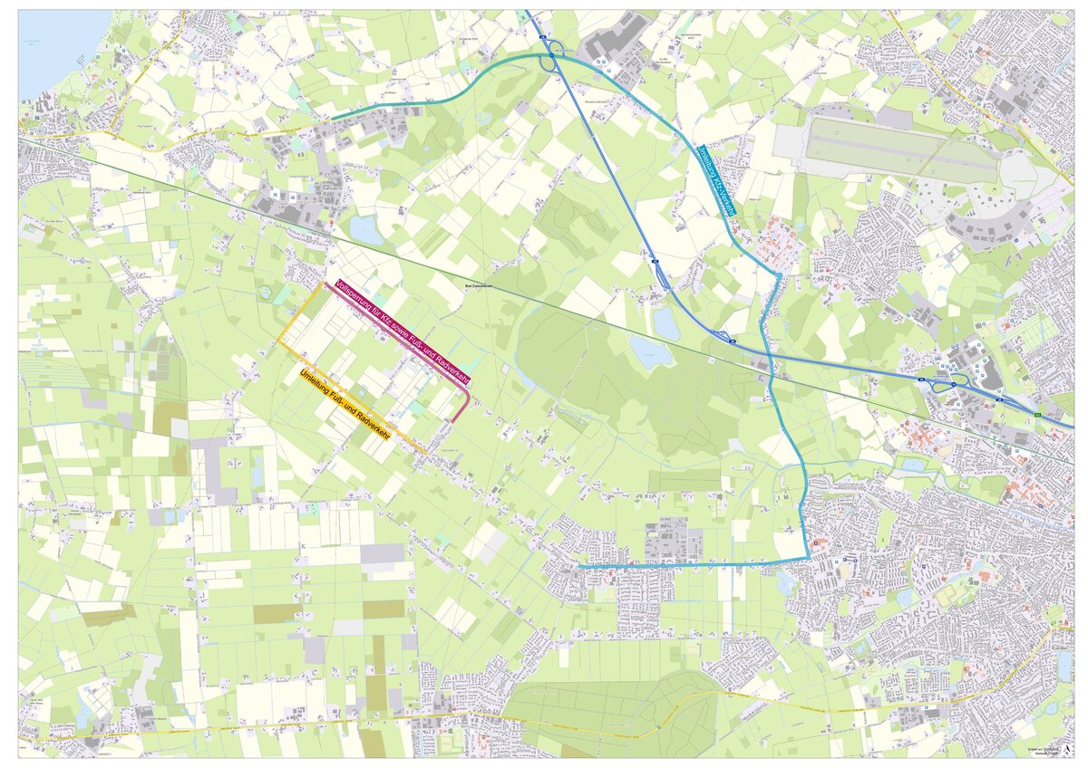 Kartenausschnitt der Gemeinde Bad Zwischenahn
