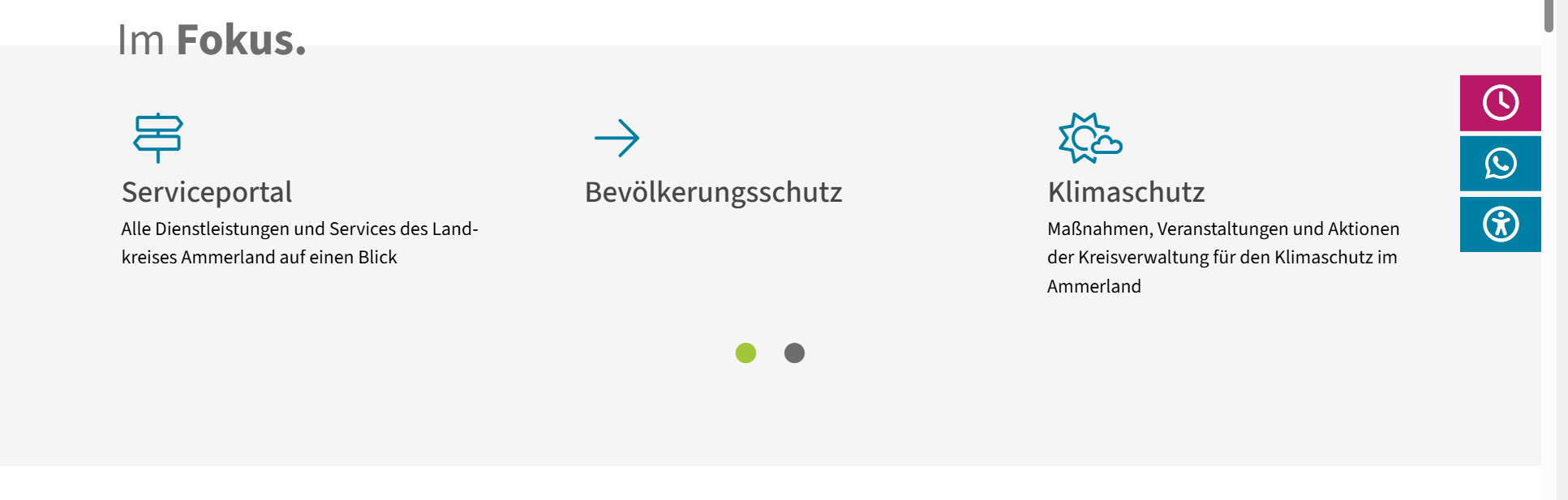 Im Fokus auf der Startseite