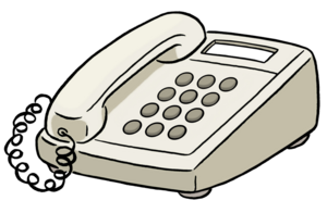 Ein Telefon mit Hörer, Tastenfeld und Spiralkabel.