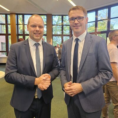 Landratskanditaten Björn Meyer und Hendrik Lehners